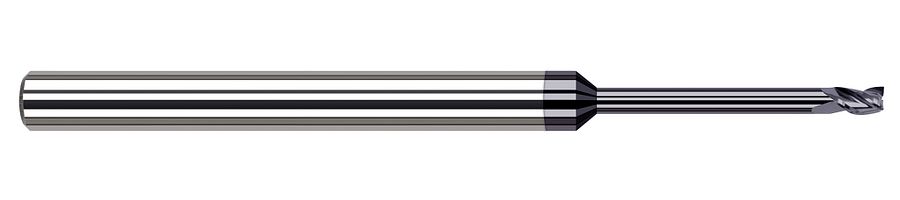 Picture of Harvey Tool 982202-C3 .109 Dia Carbide Stb FL 10x RCH EM, AlTiN End Mill Standard Flute Standard Helix Carbide AlTiN Single End Square Sharp